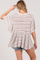 SAGE + FIG Full Size Round Neck Stripe Top
